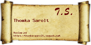 Thomka Sarolt névjegykártya